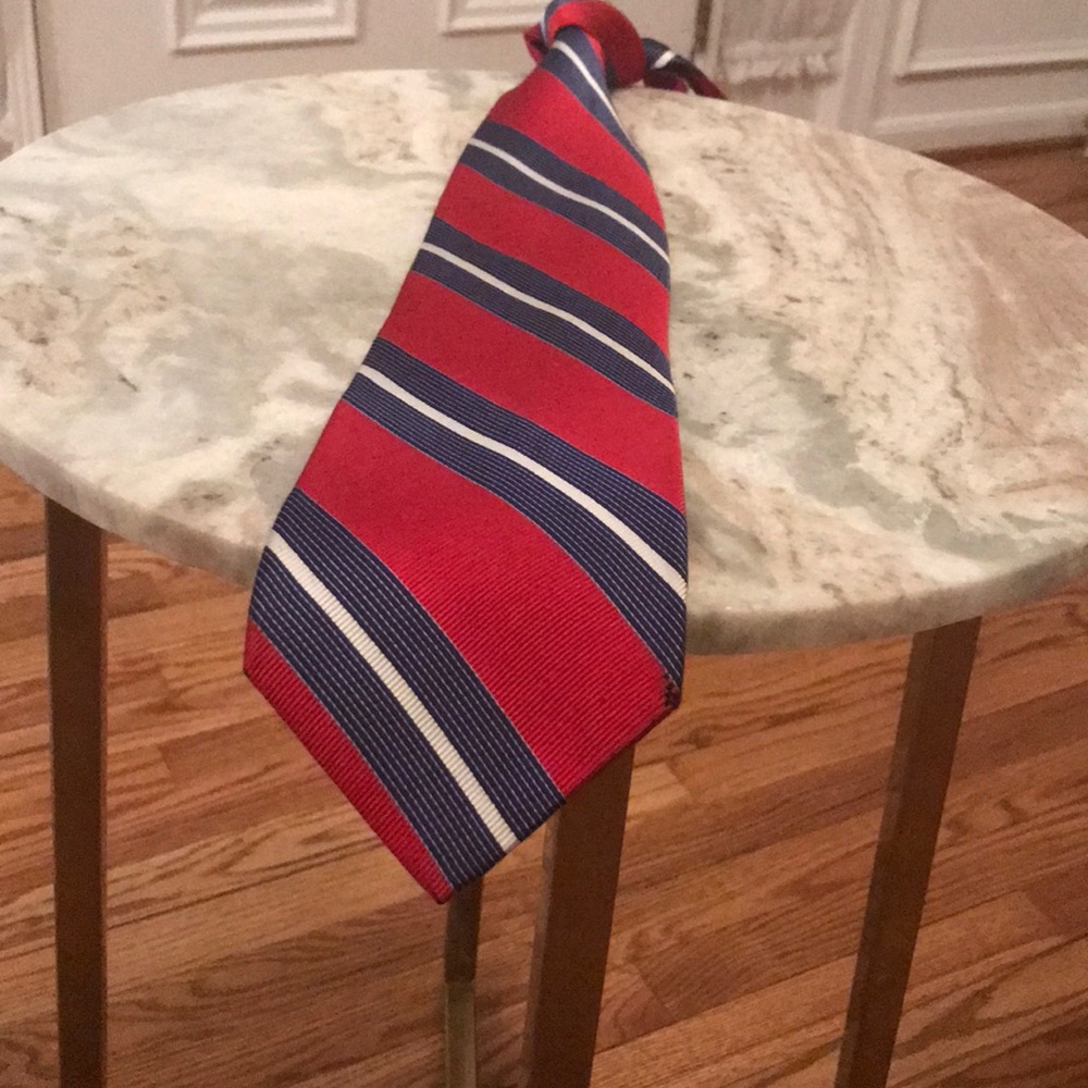 Red and blue necktie